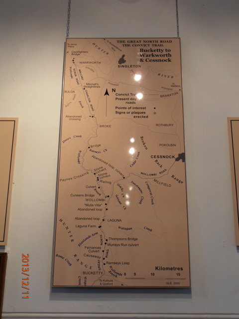 The Great North Road Map - Bucketty to Warkworth & Cessnock. Wollombi Museum 2013